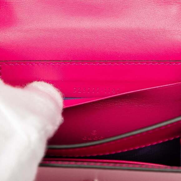 GUCCI Authentic Pink Leather GG Marmont Shoulder Bag - Picture 6 of 6